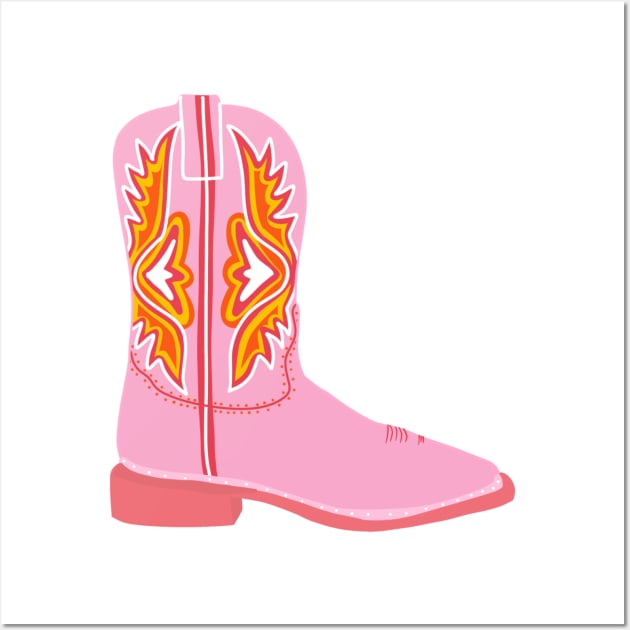 Cowgirl Boots (pink) Wall Art by crankycranium